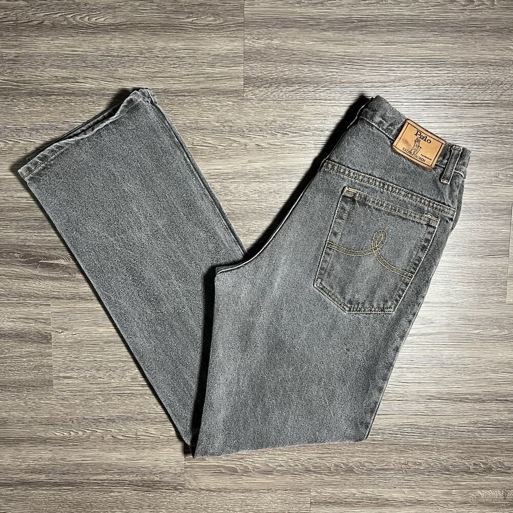 Vintage 90s Polo Ralph Lauren Jeans Men's 32x34 Faded Black Thrashed Made in USA